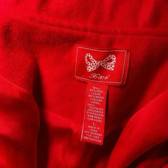 Forever 21 Red Wool Blend Women's Double-Breasted Jacket Size large - Picture 6 of 10